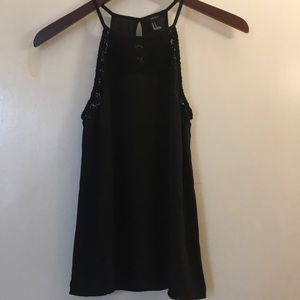Forever 21 flowy black tank with detailing